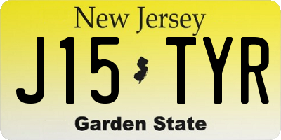 NJ license plate J15TYR