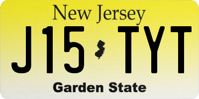 NJ license plate J15TYT