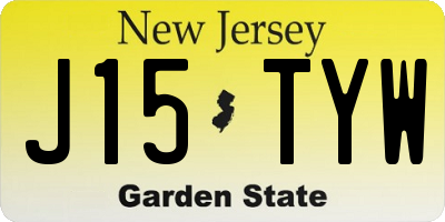 NJ license plate J15TYW
