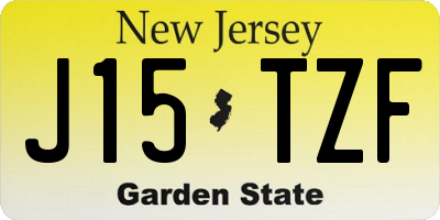 NJ license plate J15TZF