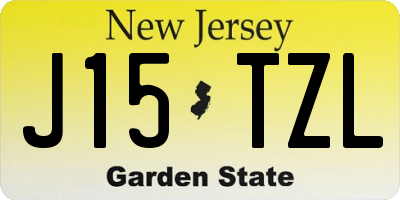 NJ license plate J15TZL