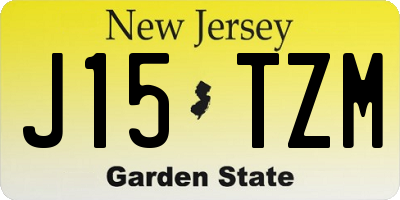 NJ license plate J15TZM