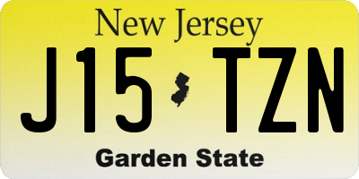 NJ license plate J15TZN