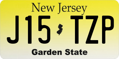 NJ license plate J15TZP
