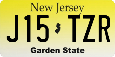 NJ license plate J15TZR