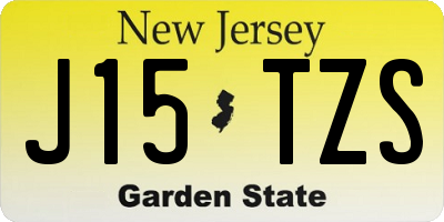 NJ license plate J15TZS
