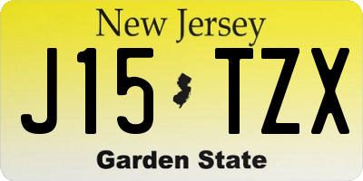 NJ license plate J15TZX