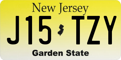 NJ license plate J15TZY