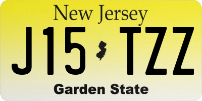 NJ license plate J15TZZ
