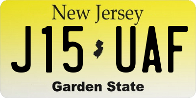 NJ license plate J15UAF
