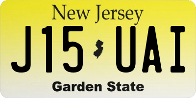 NJ license plate J15UAI