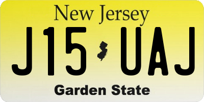 NJ license plate J15UAJ