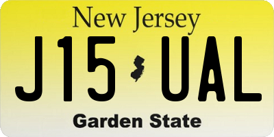 NJ license plate J15UAL
