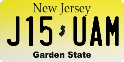 NJ license plate J15UAM