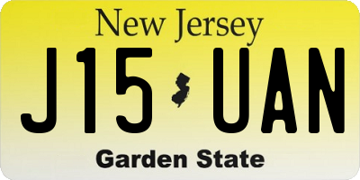 NJ license plate J15UAN