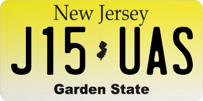NJ license plate J15UAS