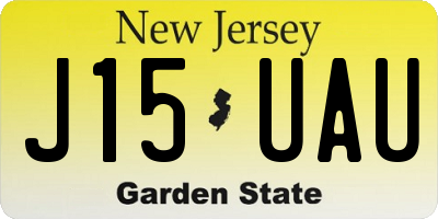 NJ license plate J15UAU