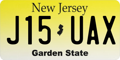NJ license plate J15UAX