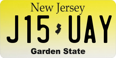 NJ license plate J15UAY