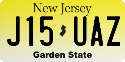 NJ license plate J15UAZ