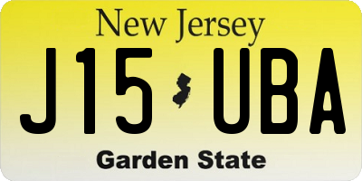 NJ license plate J15UBA