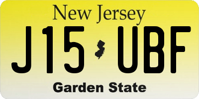 NJ license plate J15UBF