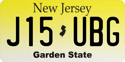 NJ license plate J15UBG