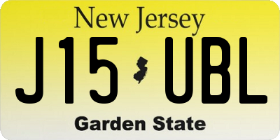 NJ license plate J15UBL