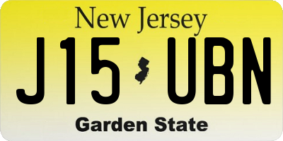 NJ license plate J15UBN