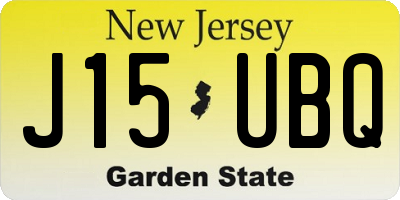 NJ license plate J15UBQ