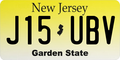 NJ license plate J15UBV
