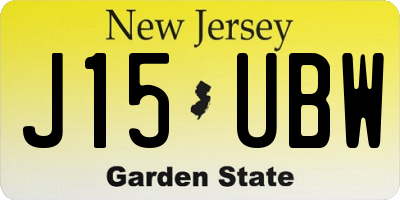 NJ license plate J15UBW