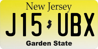 NJ license plate J15UBX