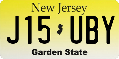NJ license plate J15UBY