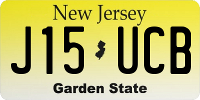 NJ license plate J15UCB