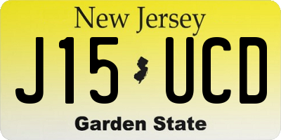 NJ license plate J15UCD