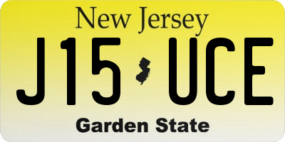 NJ license plate J15UCE