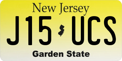 NJ license plate J15UCS
