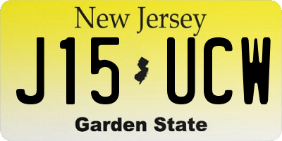 NJ license plate J15UCW