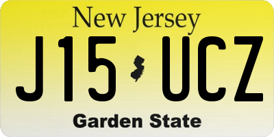 NJ license plate J15UCZ