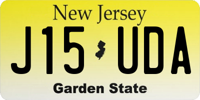 NJ license plate J15UDA
