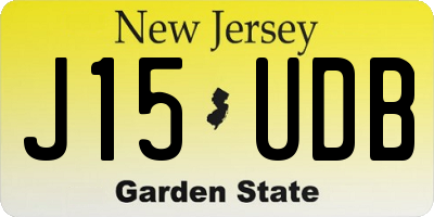NJ license plate J15UDB
