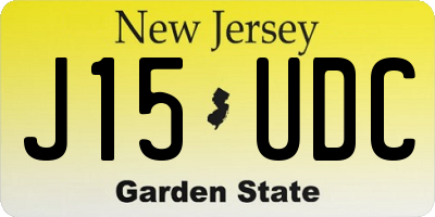 NJ license plate J15UDC