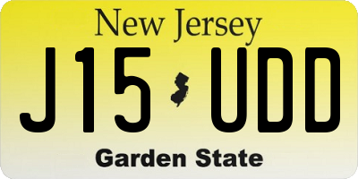 NJ license plate J15UDD