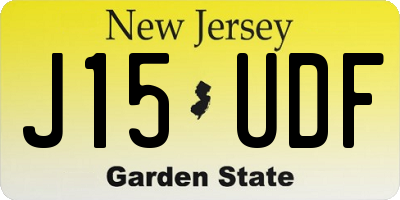 NJ license plate J15UDF
