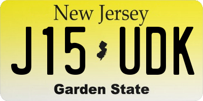 NJ license plate J15UDK