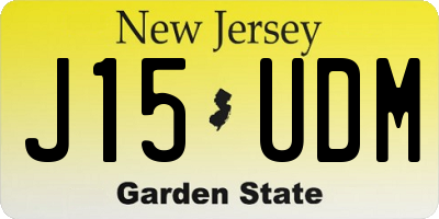 NJ license plate J15UDM