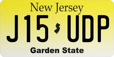 NJ license plate J15UDP