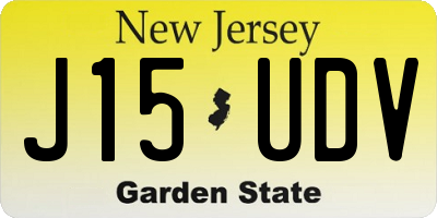 NJ license plate J15UDV