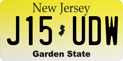 NJ license plate J15UDW